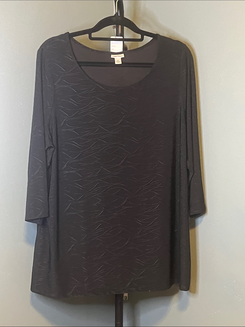 croft & barrow Black Scoop-Neck Textured Tunic